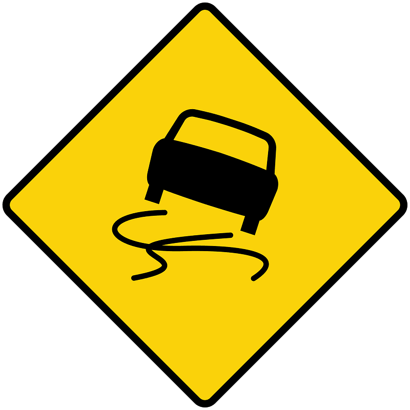 Slippery road surface sign in Liberia