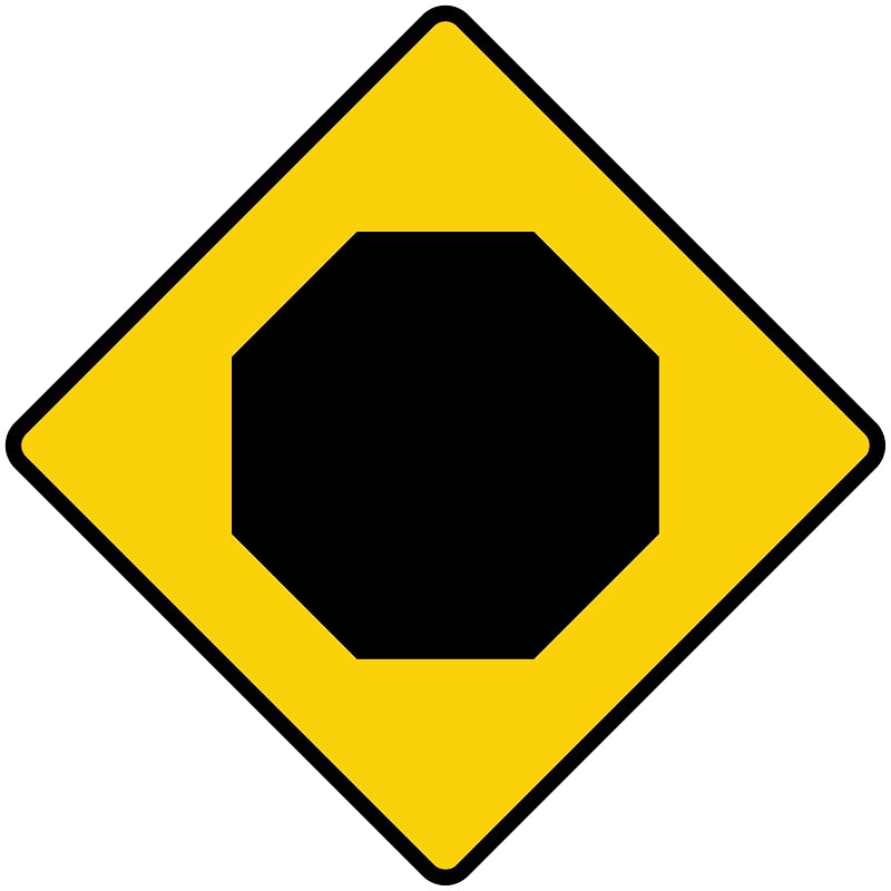 Stop sign ahead sign in Liberia