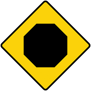 Stop sign ahead sign in Liberia