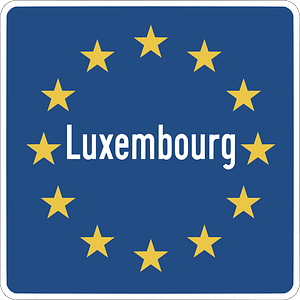 National border sign in Luxembourg