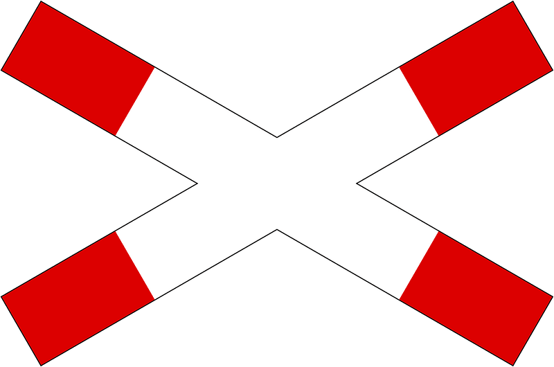 Level crossing (multiple tracks) sign in Malaysia