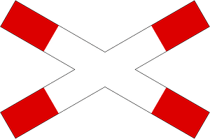Level crossing (multiple tracks) sign in Malaysia