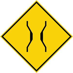 Narrow bridge ahead sign in Malaysia