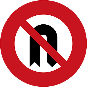 No U-turn sign in Malaysia