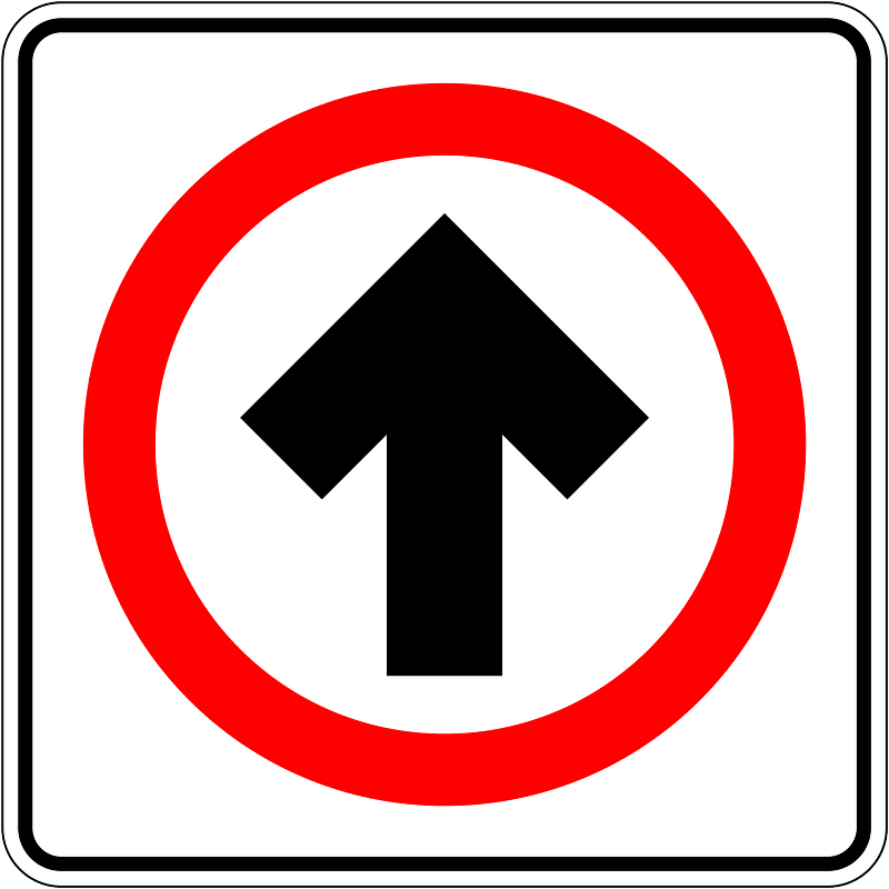 Proceedstraight(no turns) sign in Malaysia