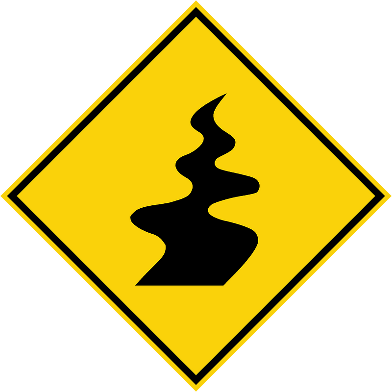 Series of curves ahead sign in Malaysia