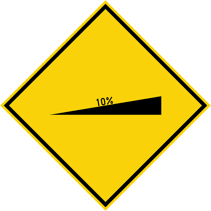 Steep grade upwards sign in Malaysia