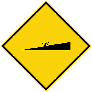 Steep grade upwards sign in Malaysia