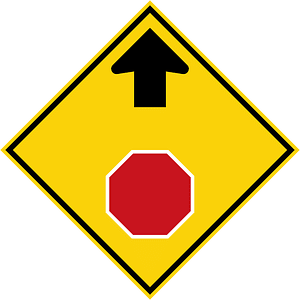 Stop sign ahead sign in Malaysia