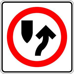 Keep right (or left) sign in Mexico