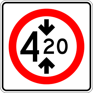 Maximum height sign in Mexico