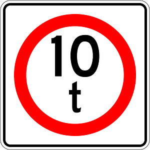 Maximum weight sign in Mexico