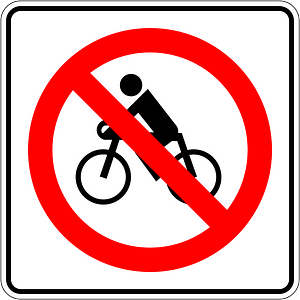 No bicycles sign in Mexico