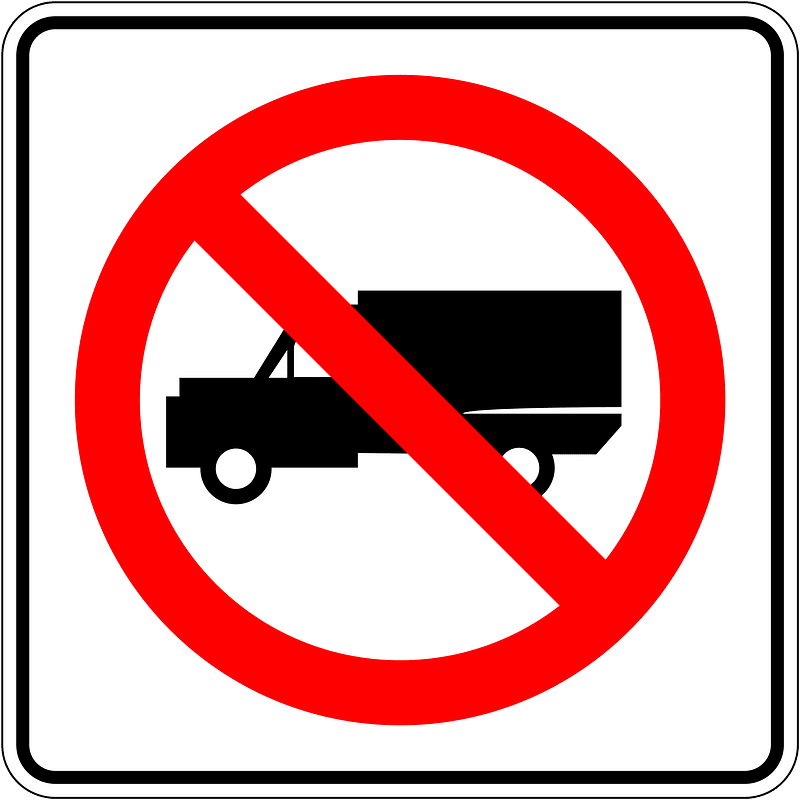 No heavy goods vehicles sign in Mexico