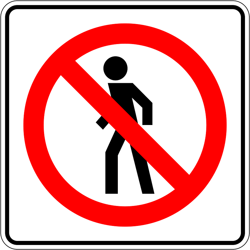 No pedestrians sign in Mexico