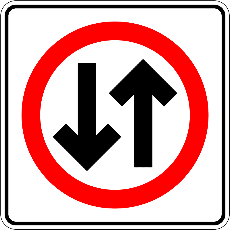 Two-waytraffic sign in Mexico