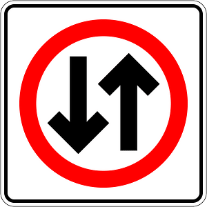 Two-waytraffic sign in Mexico