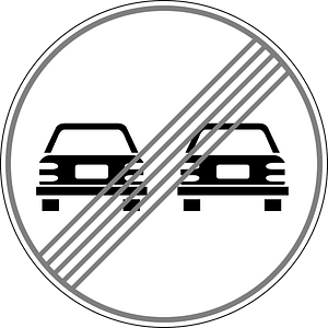 End of no overtaking sign in Moldova