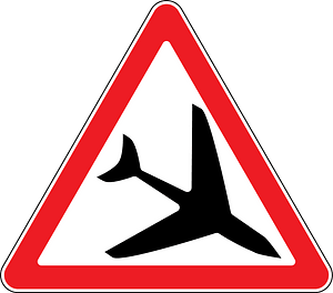 Low-flying aircraft sign in Moldova