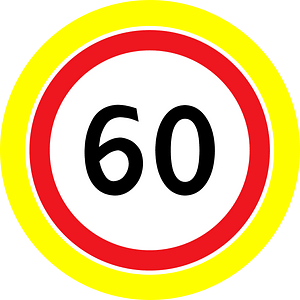 Maximum speed limit sign in Moldova