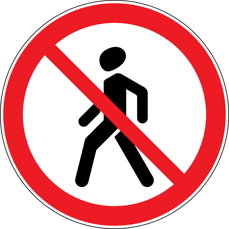 No pedestrians sign in Moldova