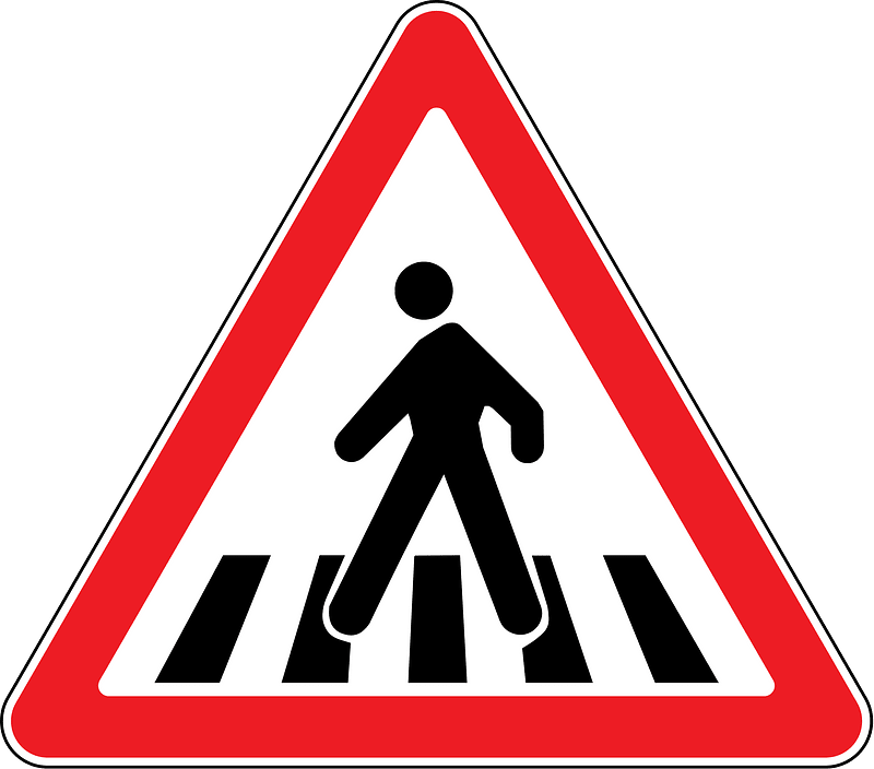 Pedestrian crossing ahead sign in Moldova
