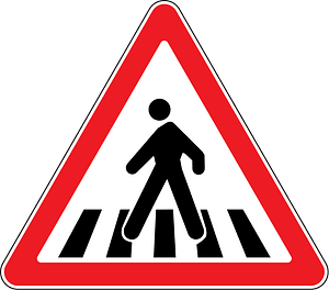 Pedestrian crossing ahead sign in Moldova