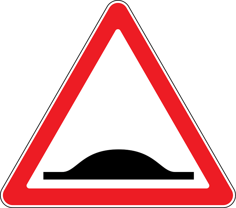 Road hump ahead sign in Moldova