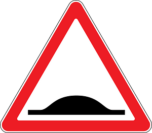 Road hump ahead sign in Moldova