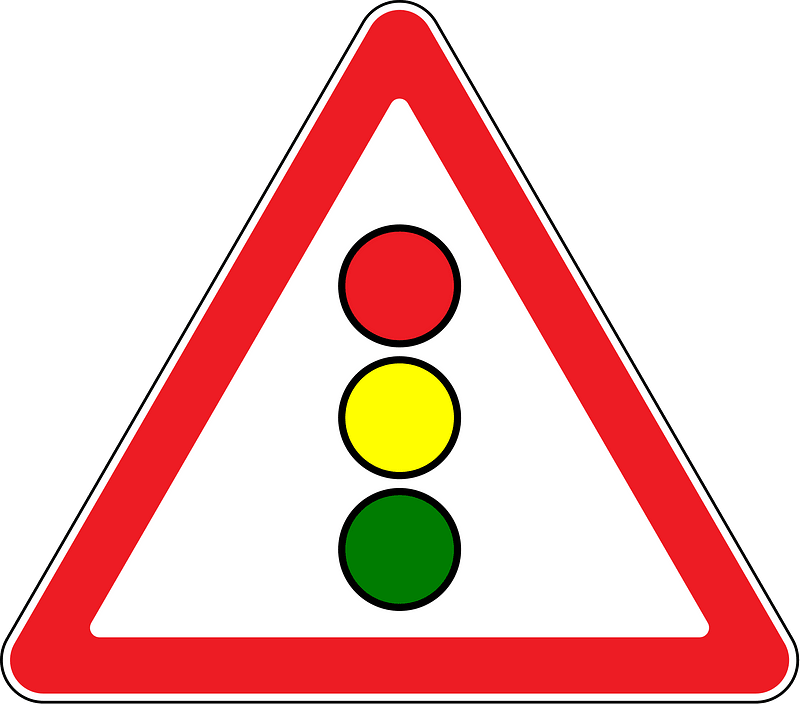 Traffic signals ahead sign in Moldova