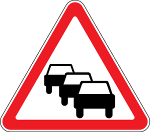 Traffic queues likely ahead sign in Moldova