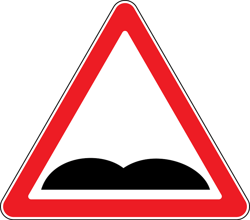 Uneven road ahead sign in Moldova