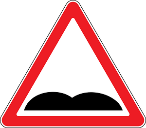 Uneven road ahead sign in Moldova