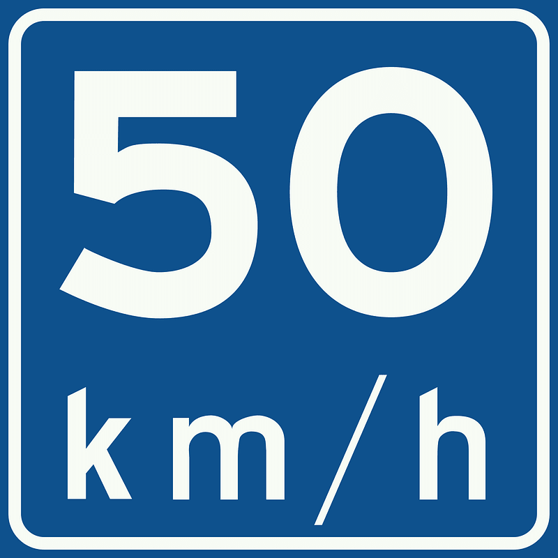 Advisory speed sign in Netherlands