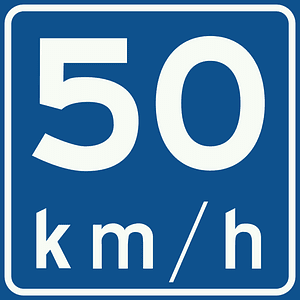 Advisory speed sign in Netherlands