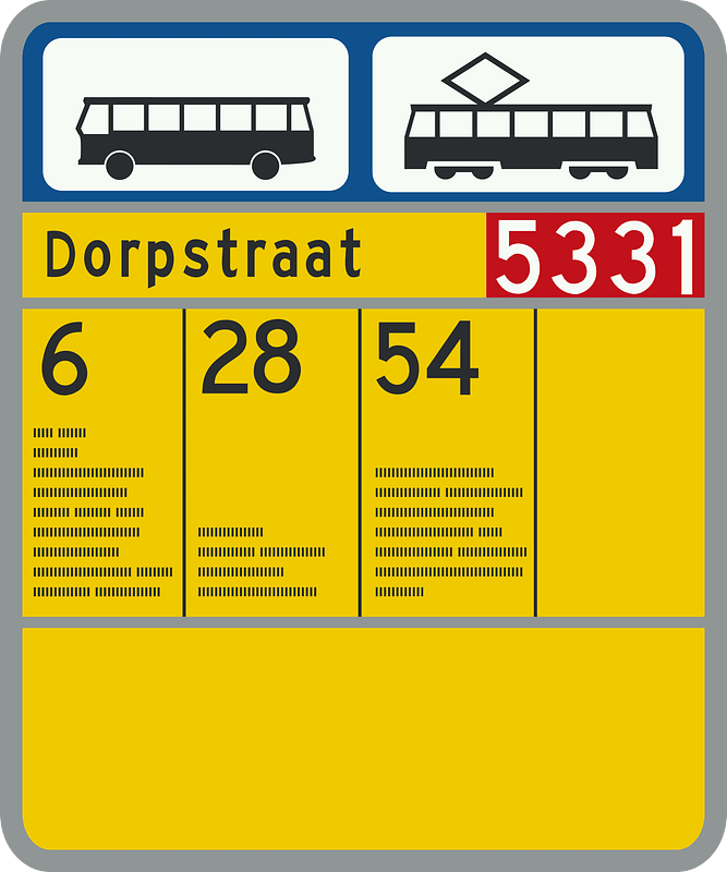 Bus stop sign in Netherlands