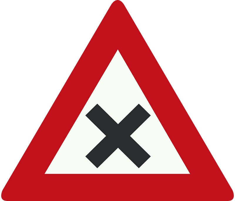 Crossroads with priority to the right sign in Netherlands
