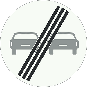 End of no overtaking sign in Netherlands