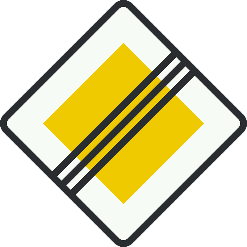 End of priority road sign in Netherlands