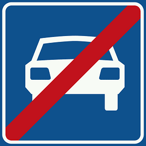 Expressway ends sign in Netherlands
