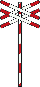 Level crossing (multiple tracks) sign in Netherlands