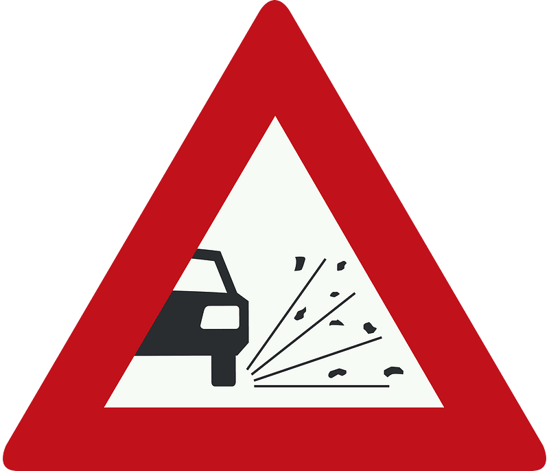 Loose road surface sign in Netherlands