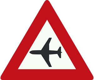Low-flying aircraft sign in Netherlands