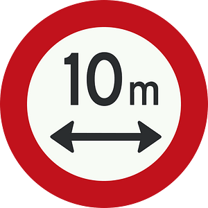 Maximum vehicle length sign in Netherlands