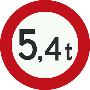 Maximum weight sign in Netherlands