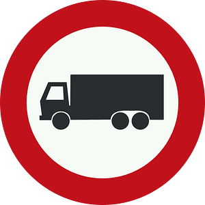 No heavy goods vehicles sign in Netherlands