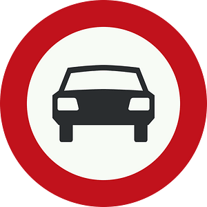 No motor vehicles except motorcycles sign in Netherlands