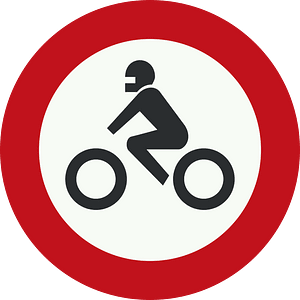 No motorcycles sign in Netherlands