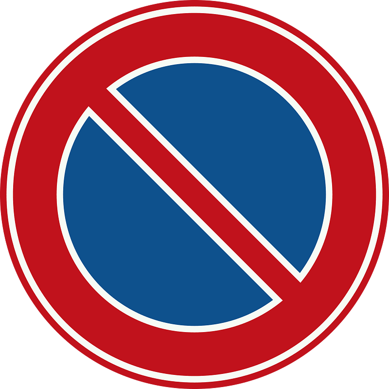 No parking or waiting sign in Netherlands