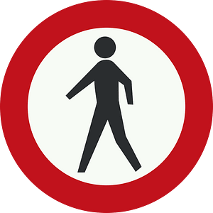 No pedestrians sign in Netherlands